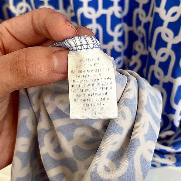 Jude Connally Blue and White “Mini Link” Geometric Mini Dress SZ S - Picture 6 of 7